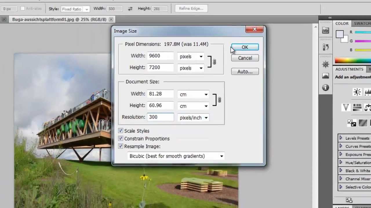How to change dpi in photoshop